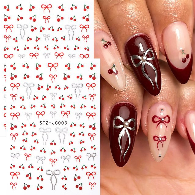 Full Beauty Kirschblüten-Nagelkunst-Aufkleber, 2 Stück, Glänzend - Bild 1