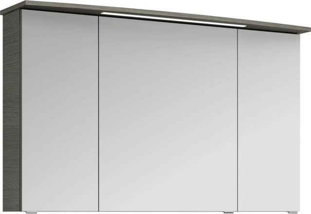 Pelipal Spiegelschrank Serie 4010 in Graphit mit Soft-Close-Türen und internen Regalen, Breite: 122 cm - Bild 1