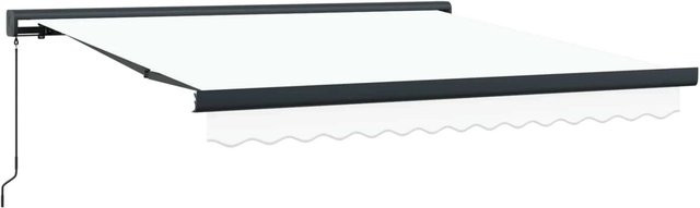 vidaXL Einziehbare Markise aus Polyester und Metall in Weiß, B: 350 cm, T: 250 cm - Bild 1