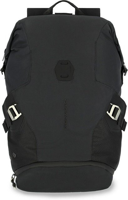 Piquadro PQ-Modular Laptoprucksack für 15,6 Zoll aus rezykliertem antiviralem Stoff in Schwarz - Bild 1