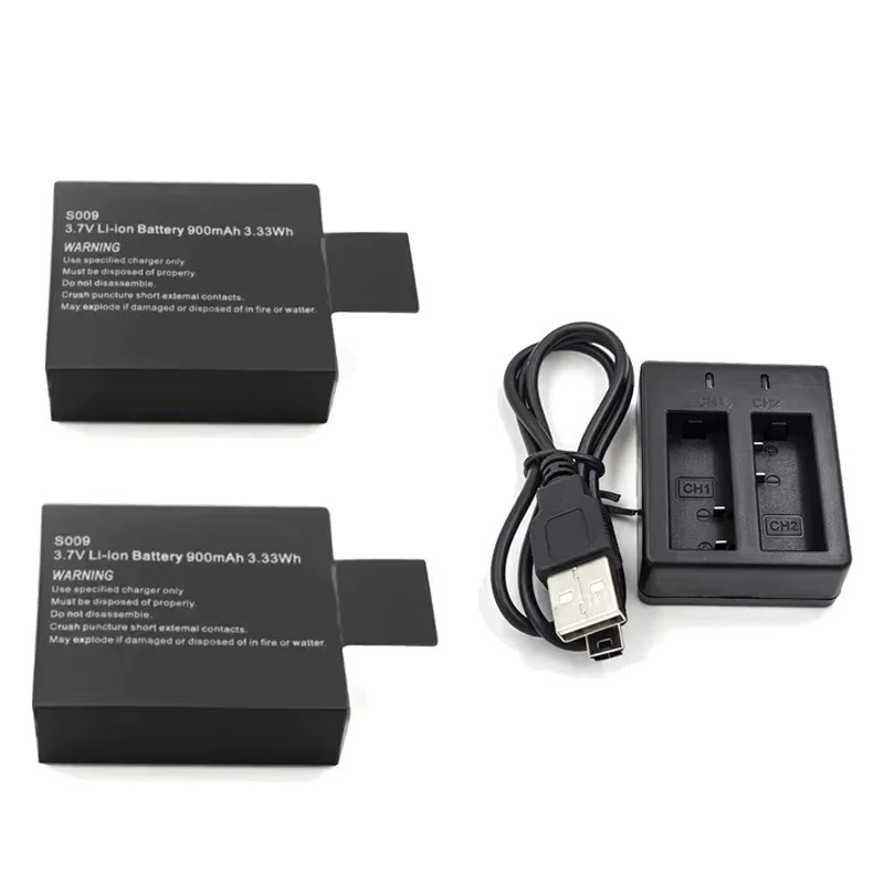 SJCAM Li-Ionen-Akku 900 mAh 3,7 V für SJ4000 SJ5000 SJ6000 WiFi Sport Action Kamera in Schwarz - Bild 3