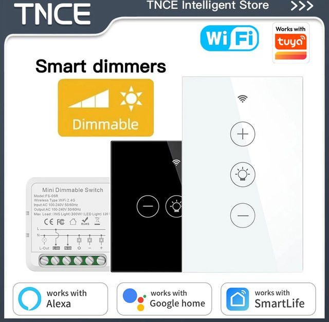 TNCE Tuya WIFI LED Dimmer Schalter Modul zur Helligkeitssteuerung mit Sprachsteuerung für Alexa und Google Home - Bild 1