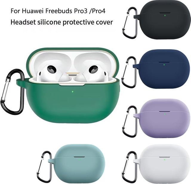 Silikon Schutzhülle für Huawei FreeBuds Pro 3 und FreeBuds Pro 4 mit Haken in Multicolour - Bild 1