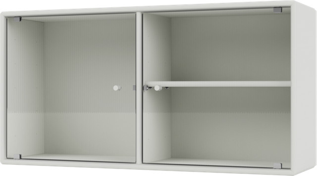 Montana Ripple I Vitrine in Weiß mit Glastüren und Regalböden - Bild 1