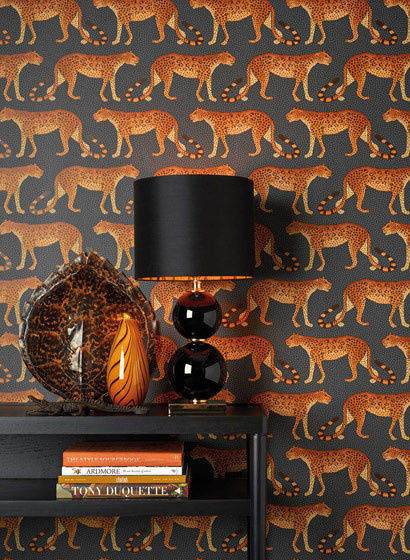 Cole & Son Tapete Leopard Walk in Anthrazit, Orange und Braun - Bild 1