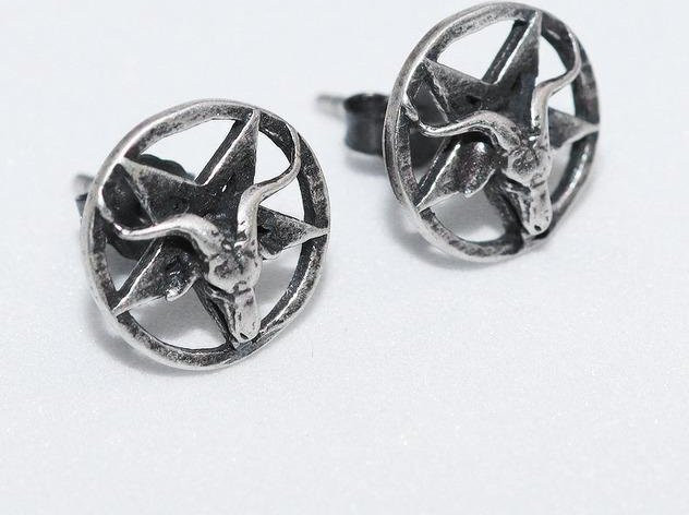 Ohrstecker Allbestart, Messing, Schwarz, Unisex, Vintage - Bild 1