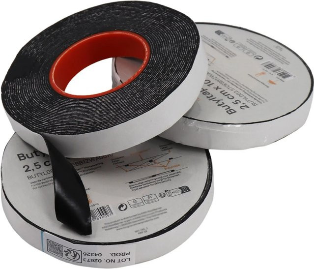 Aquagart Butyl Tape doppelseitiges Klebeband für Wurzelsperre, Schwarz, Breite: 2,5 cm, Länge: 10 m - Bild 2