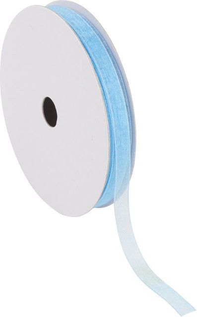 HobbyFun Organzaband aus Polyamid in Wasserblau, Breite: 0,6 cm - Bild 1