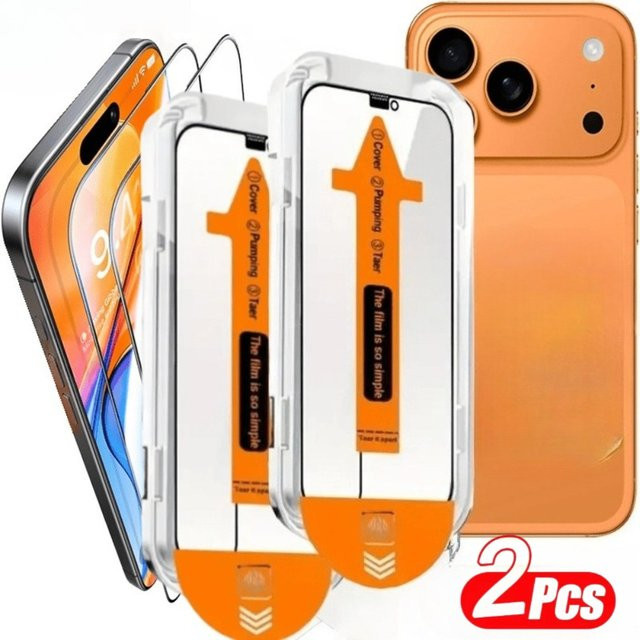 DIXSG 2er-Pack Panzerglas Vollbildschutz für iPhone 17 16 15 14 13 12 11 Pro Max Plus XR XS in Transparent - Bild 1