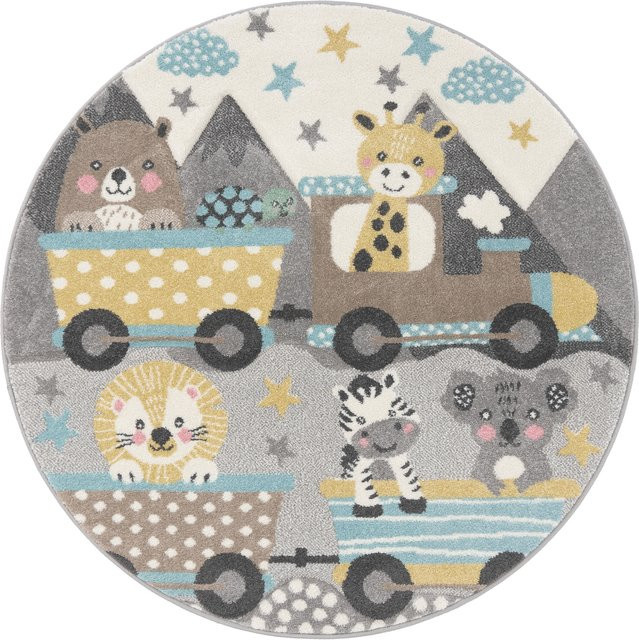 Kinderteppich Elara beige rund Durchmesser: 120 cm - Bild 1