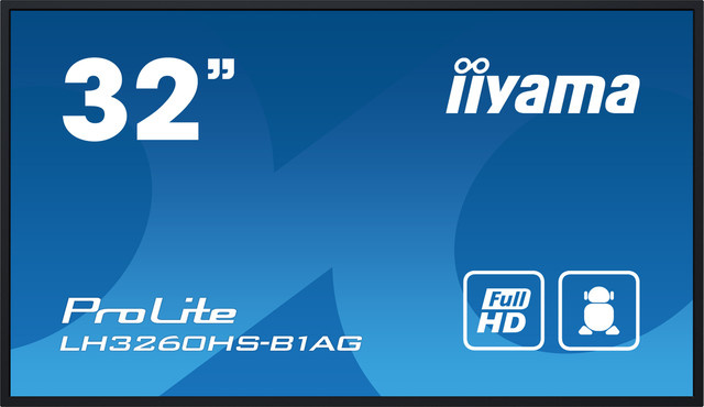 iiyama ProLite LH3260HS-B1AG Public Display Monitor, 80 cm (31,5 Zoll), Full HD, IPS LED, Schwarz, WLAN, Ethernet, USB, HDMI - Bild 1