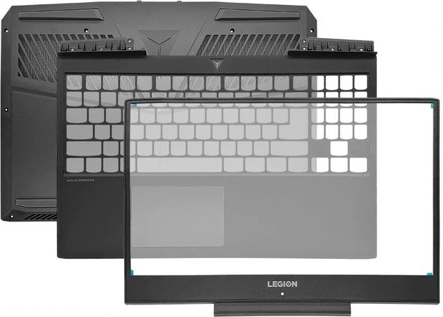 Lenovo Legion Y7000P-1060 Y545-PG0 Ersatzteil-Set in Schwarz für die Serien 2018 und 2019 inklusive LCD-Rückabdeckung, Frontblende, Handballenauflage und Unterseite - Bild 1