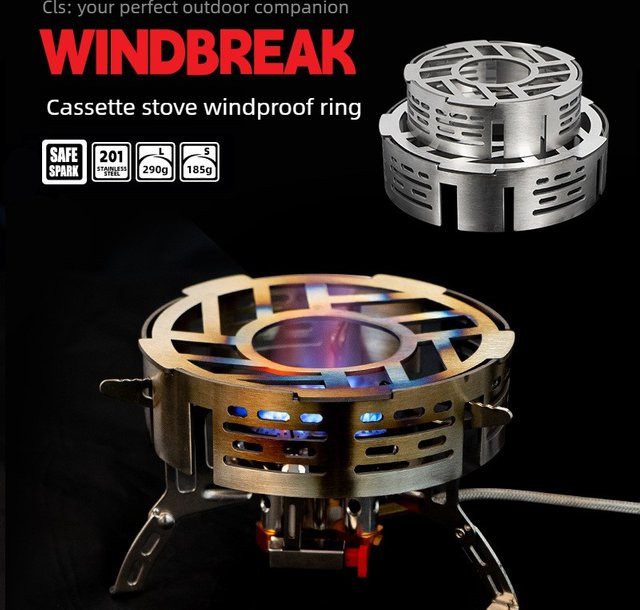 MOUNTAINHIKER Mini Outdoor Windschutz Windabweisring aus Edelstahl in Silber - Bild 1