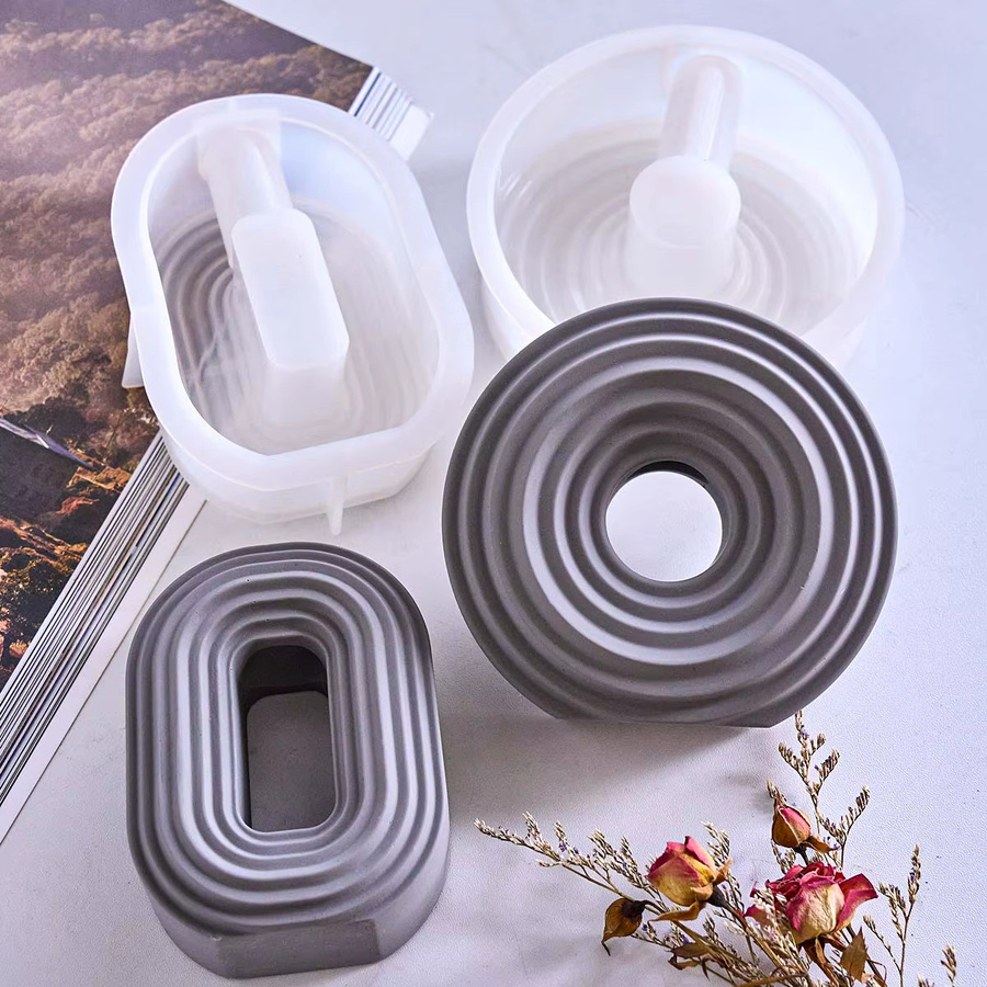 UDOCOOL Ovale Streifen-Silikonform für DIY Hydrokultur-Blumentöpfe in Transparent - Bild 3