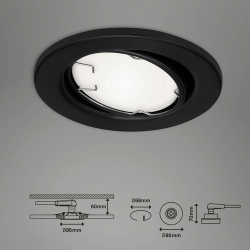 BRILONER Einbauleuchte FIT MOVE LED, schwarz, Durchmesser: 8,6 cm, 4,9 W, 6.500 K, dimmbar - Bild 2
