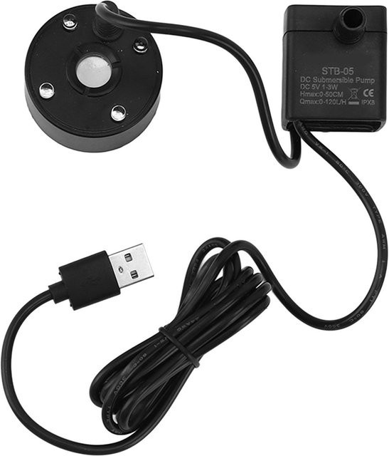 TOMTOP JMS USB Ultraschall-Nebelmaschine mit bunter LED-Beleuchtung und Pumpe in Schwarz - Bild 1
