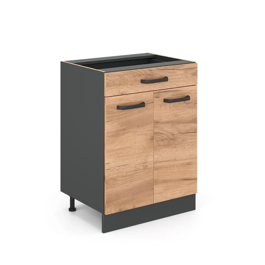 Vicco Küchenunterschrank R-Line in Anthrazit und Eiche mit Schublade, Breite: 60 cm - Bild 3