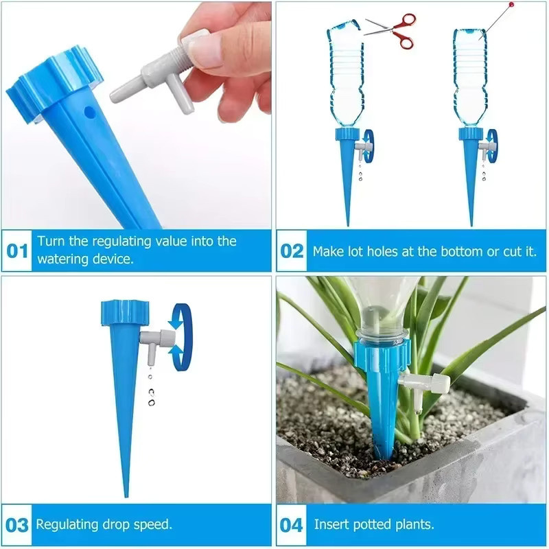 Automatisches Tropfbewässerungssystem in Blau für Blumen, Pflanzen und Gewächshäuser - Bild 4