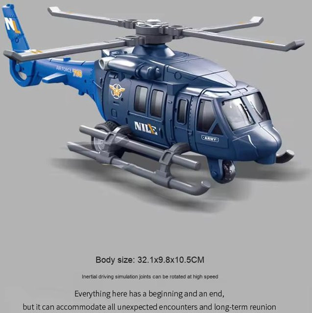 Linyi toy Hubschrauber Armee-Stil blau aus Legierung - Bild 1