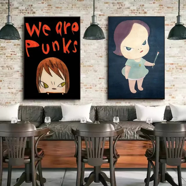 Potdemiel Leinwandgemälde Japan Y-Yoshitomo-Nara Wandkunst in Mehrfarbig für dein Wohnzimmer - Bild 1