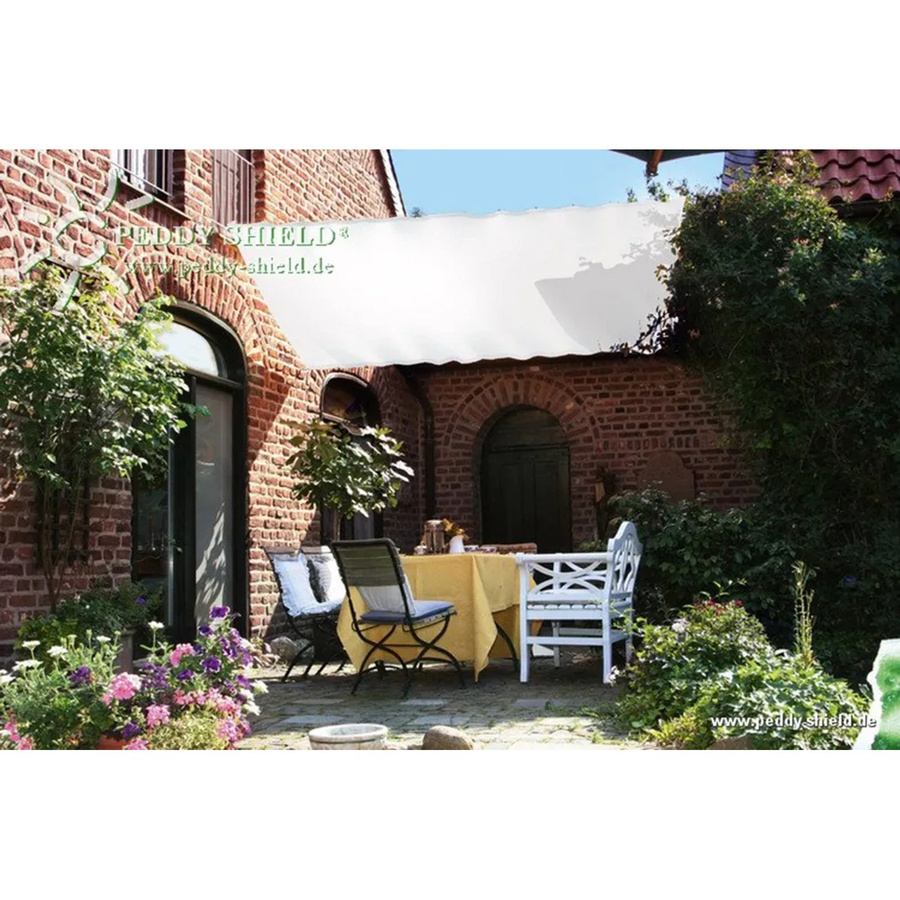 Floracord Seilspanntechnik-Bausatz mit weißem rechteckigem Sonnensegel aus Polyester und Edelstahl, Breite: 330 cm, Tiefe: 140 cm - Bild 2