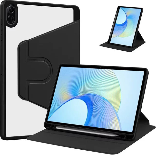 Schutzhülle für Huawei Honor Pad X8a und Honor Pad X9 2024 mit 360 Grad rotierbarem Acryl-Ständer und Bleistifthalter, Farben: Grün oder Schwarz - Bild 1