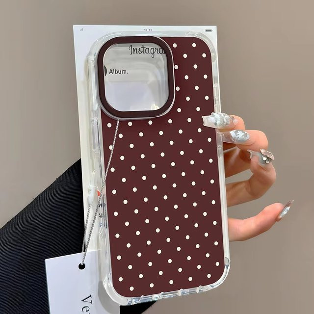 Braune gepunktete Handyhülle aus TPU für Apple iPhone Modelle, Ästhetisches Design - Bild 1