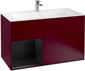 V&B Waschtischunterschrank Finion Wandbeleuchtung Blau Matt B: 99,6 cm, H: 49,8 cm - Bild 1
