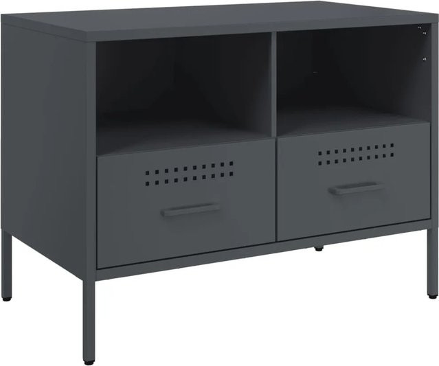 vidaXL TV-Schrank aus Metall in Anthrazit im Industrial-Design, B/T/H: 68 x 39 x 50,5 cm - Bild 1