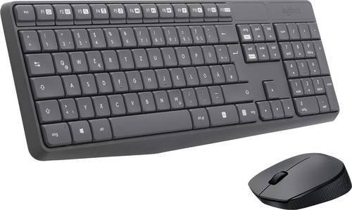 Logitech MK235 Kabelloses Tastatur-Maus-Set in Schwarz mit QWERTZ-Layout - Bild 1