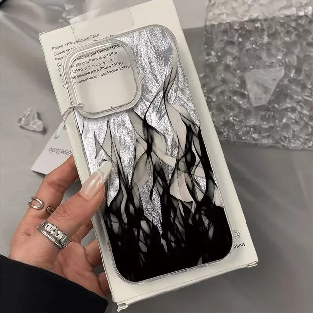 Feuerflamme Handyhülle für iPhone 11 bis iPhone 17 Pro Max Plus in Gold und Multicolour - Bild 1