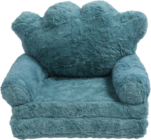 Aimo Kindersofa Ausklappsofa Krone in Grün und Türkis mit floralem Muster - Bild 1
