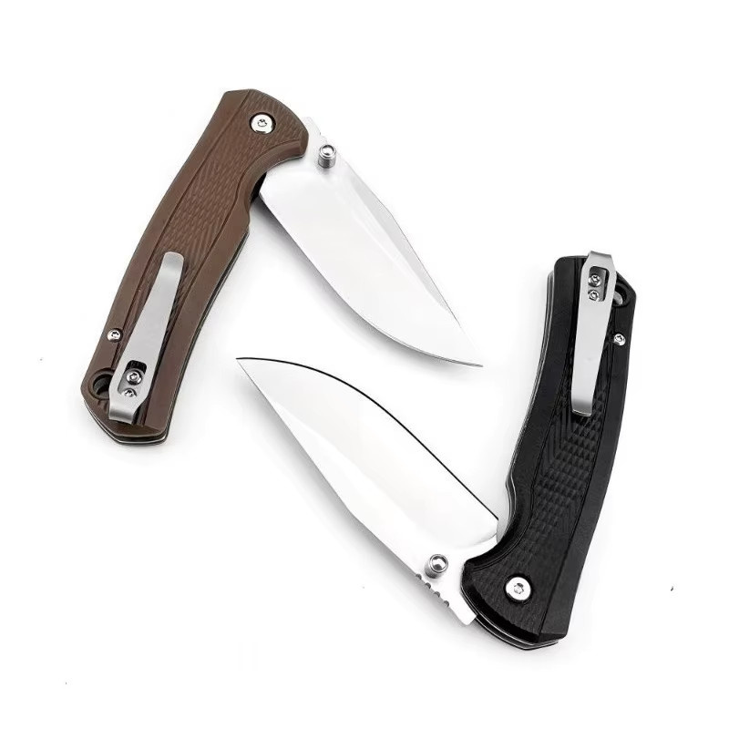 Beiges Hochhärte Klappmesser mit 8Cr13Mov Edelstahlklinge für Outdoor, Camping und EDC - Bild 2