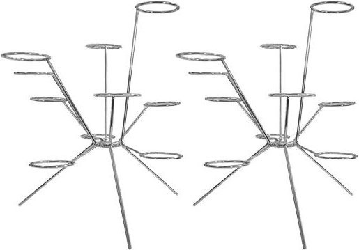 LuxeLane Obstschale Kunst Schwebender Obst-Präsentationsständer aus Metall in Silber, 2er-Set - Bild 1
