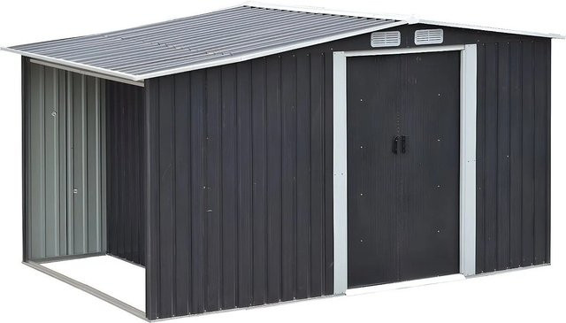 Vente-unique Schrebergartenhaus Lery aus verzinktem Stahl in Anthrazitgrau B/T/H: 313 x 205 x 178 cm - Bild 1