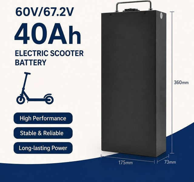 Ddadache 60V Lithium-Ionen E-Bike Akku-Pack in Schwarz mit integriertem BMS für Elektrofahrräder, Wohnmobile und Energiespeicher - Bild 1