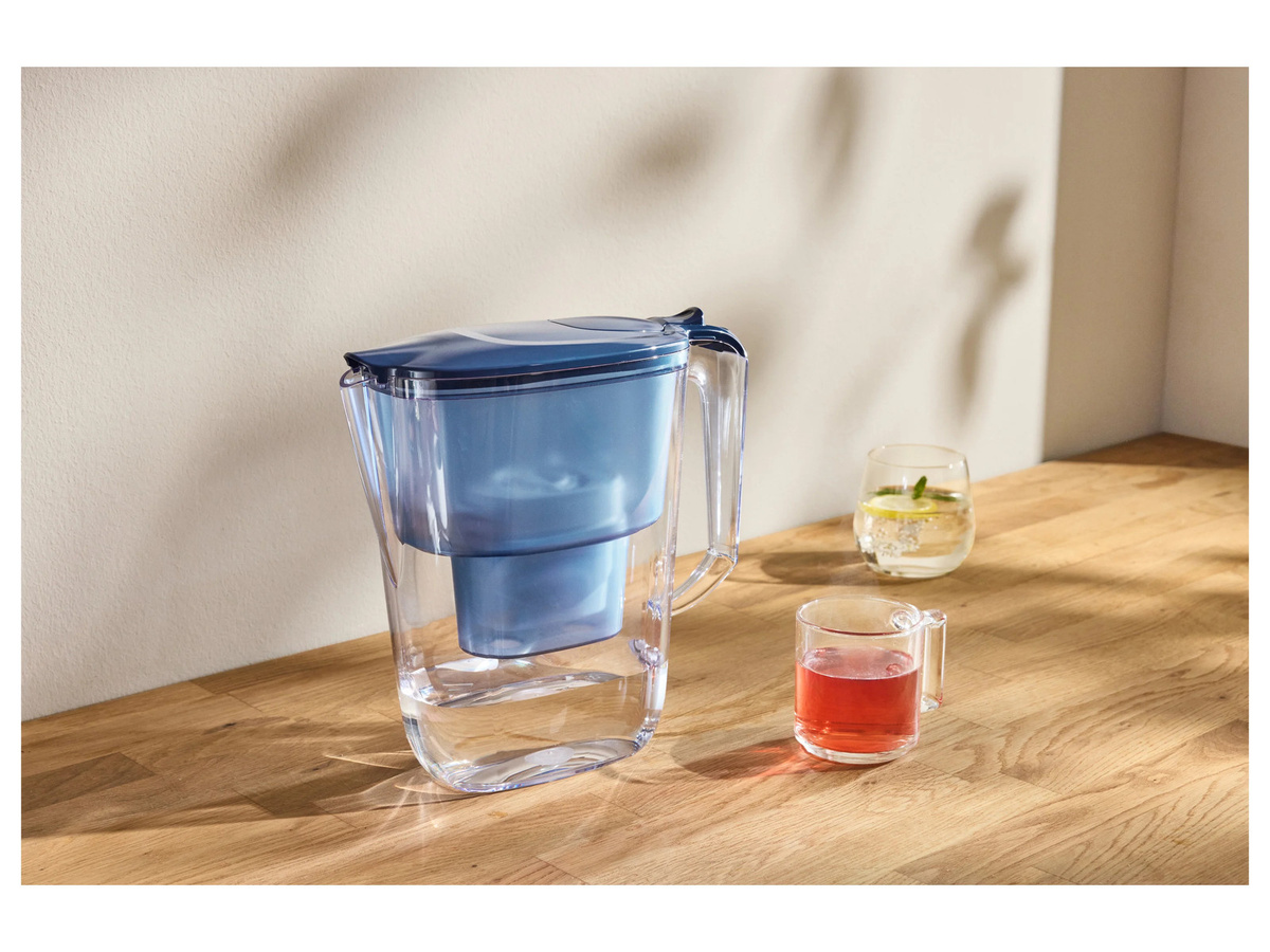 SILVERCREST® Wasserfilter-Starterset mit Filterkanne und Deckel, Blau - Bild 2