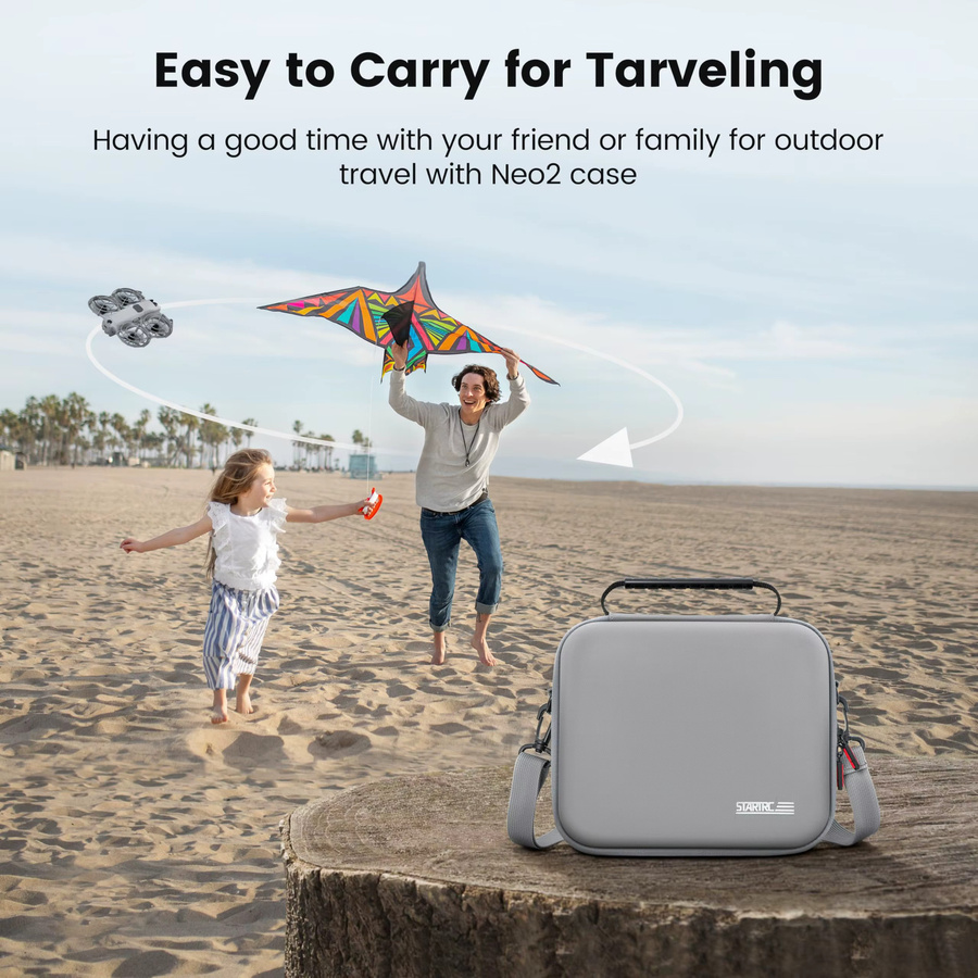 DJI Neo 2 Tragbare PU-Schultertasche und Handtasche in Grau für Drohne und Zubehör - Bild 3