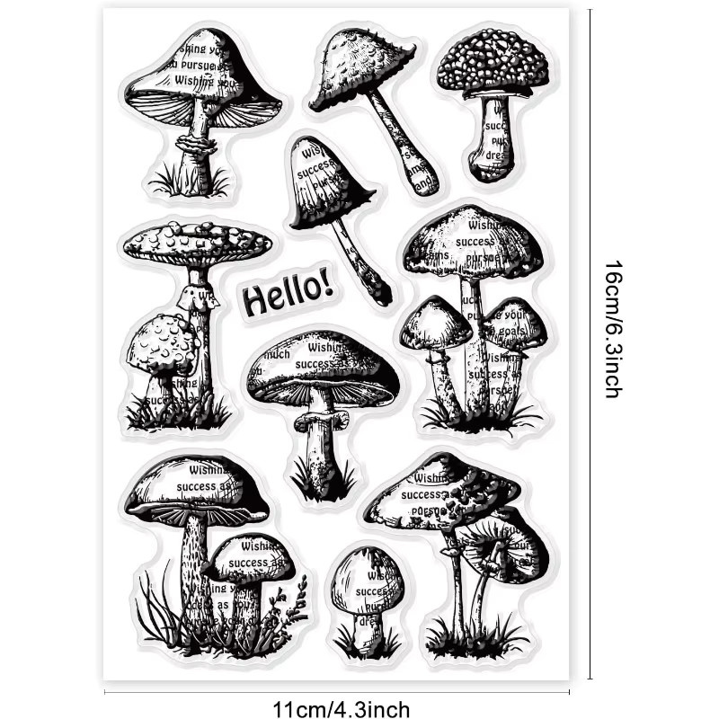 Retro Pilz Silikonstempel Transparent für DIY Scrapbooking und dekorative Karten - Bild 4
