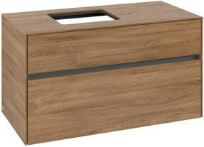 V&B Waschtischunterschrank Collaro in Kansas Oak mit Waschbeckenanschluss links, B/H/T: 100 x 54,8 x 50 cm - Bild 1