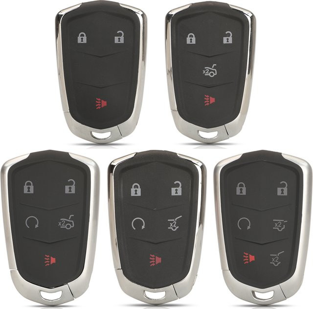 Jingyuqin Smart Keyless Entry Fernbedienung Auto Schlüssel Fall Shell für Cadillac XTS CTS CT6 ATS SRX Escalade ESV Fob, Schwarz - Bild 1