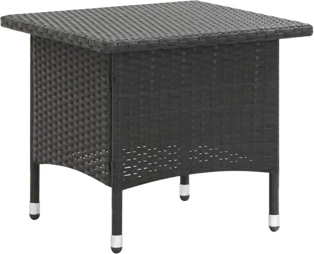 vidaXL Beistelltisch aus Poly Rattan in Schwarz für Garten und Terrasse, B/T/H: 50 x 50 x 47 cm - Bild 1