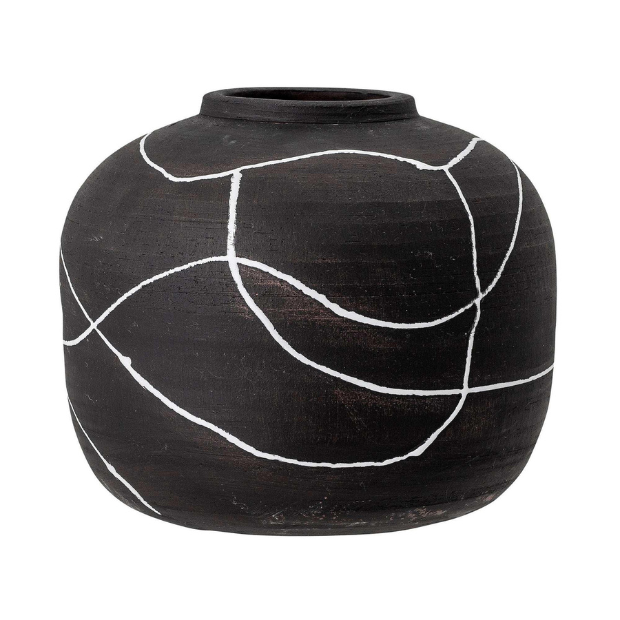 Bloomingville Vase Niza aus Terrakotta in Schwarz für deinen skandinavischen Wohnstil - Bild 1