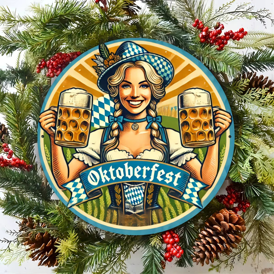 Potdemiel Oktoberfest Vintage Metallblechschild rund, Mehrfarbig, Durchmesser: 20 cm - Bild 5