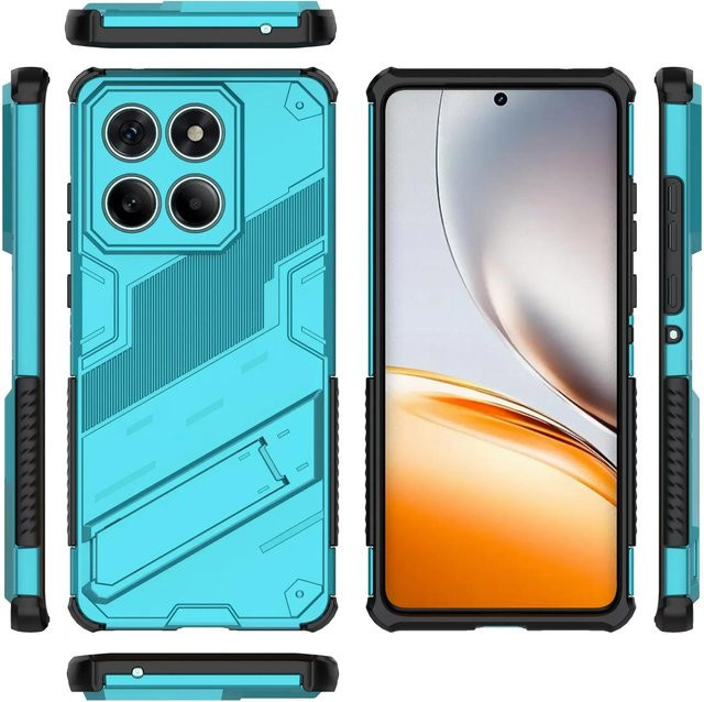Robuste Rüstungs-Handyhülle für Motorola Edge 50 Fusion G24 G04 E14 mit Ständer und stoßfester Rückseite in Türkis - Bild 1