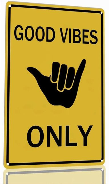 SurfVibe Blechschild Good Vibes Only Wanddekoration Metall B/H: 20,3 x 30,0 cm - Bild 1