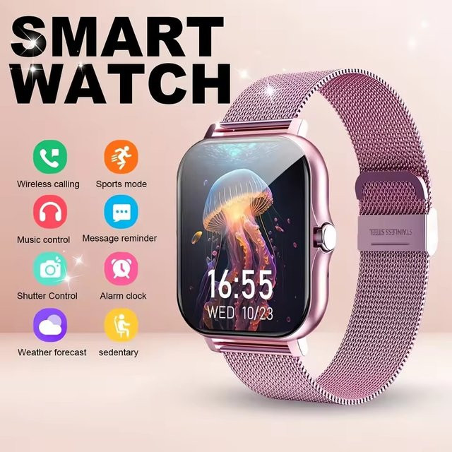 Ola Esporte Smartwatch für Männer und Frauen mit 1,83 Zoll Full Touch Display, Bluetooth Anruf und Sportüberwachung, Schwarz - Bild 1