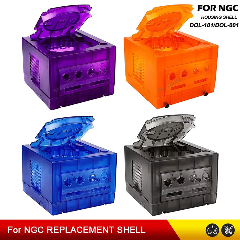 Pogopirate Ersatzgehäuse für Gamecube Retro-Videospielkonsole DOL-101/DOL-001 in 4 transparenten Farben inklusive Blau - Bild 2