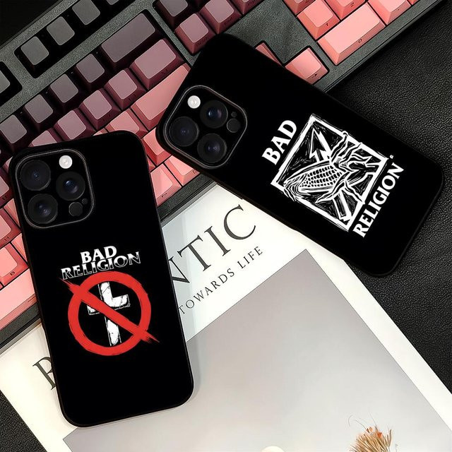 Handyhülle Bad Religion Punk Design für iPhone 17 Pro Max 16 15 14 13 Mini in Schwarz mit Satin Glänzend Finish - Bild 1