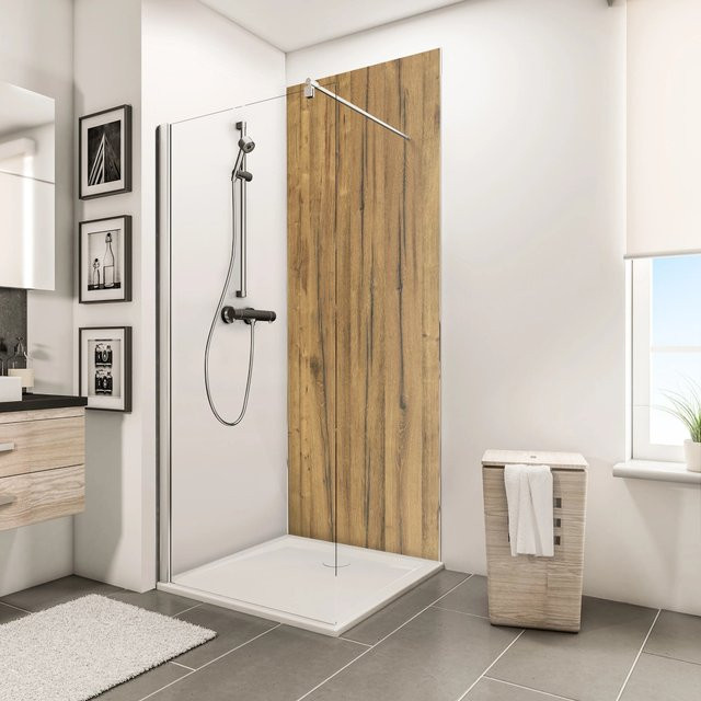 Schulte DecoDesign Duschrückwand in Holzoptik Schwarzwaldeiche Hell, B: 100 cm, H: 255 cm - Bild 1